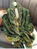 Premium Silk Feeling Green Garden Print Scarf